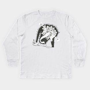 Hairy Monster Kids Long Sleeve T-Shirt